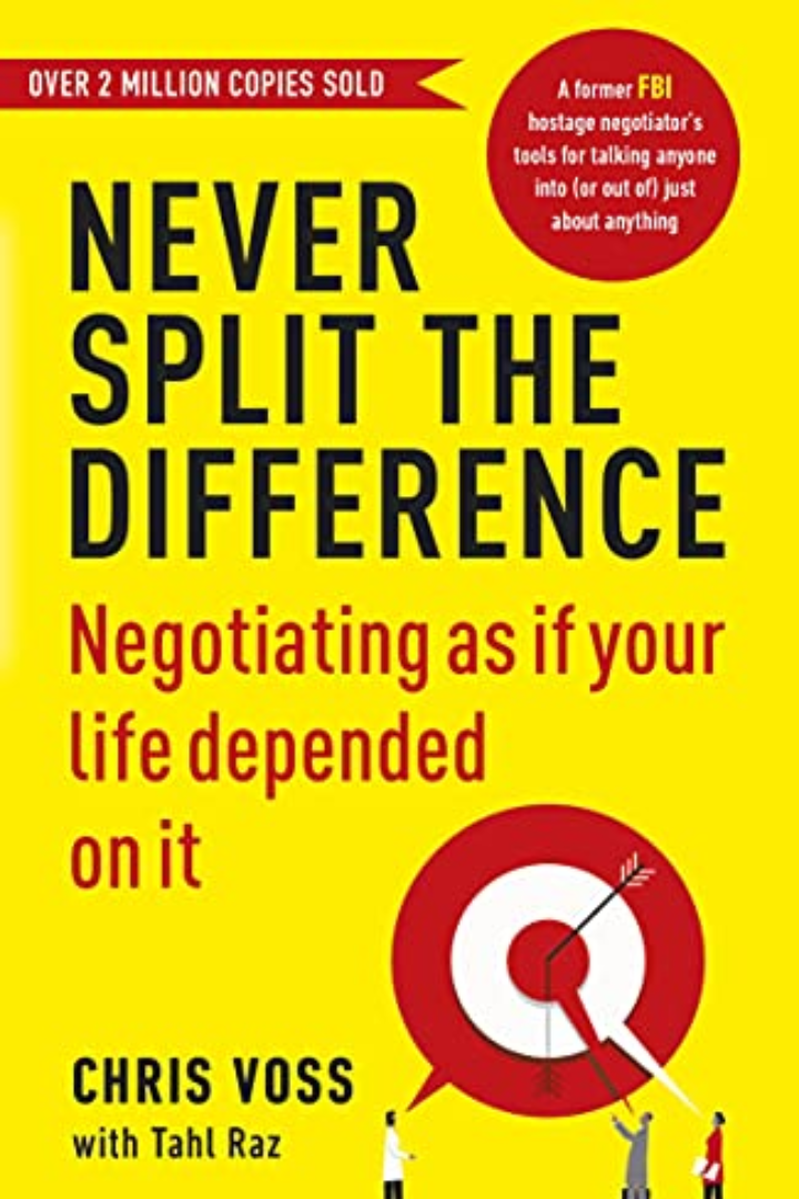 Never split the difference by Chris Voss book cover