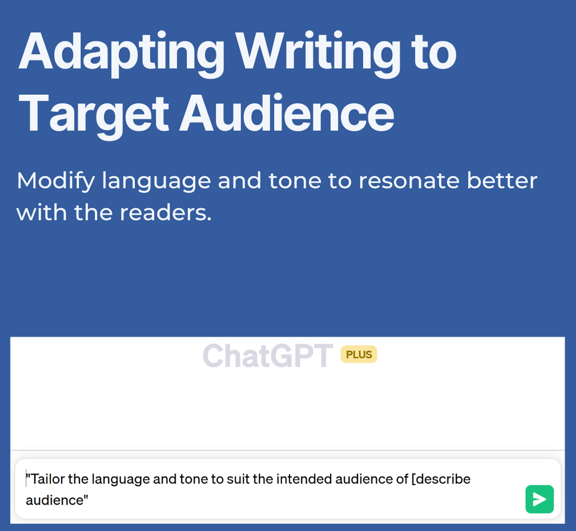 ChatGPT propt to adjust tone to target audience